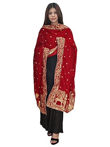Matelco Womens Velvet Embroidered Dupatta
