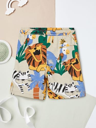 Max Boys Printed Shorts Set (Yellow_18-24 M)