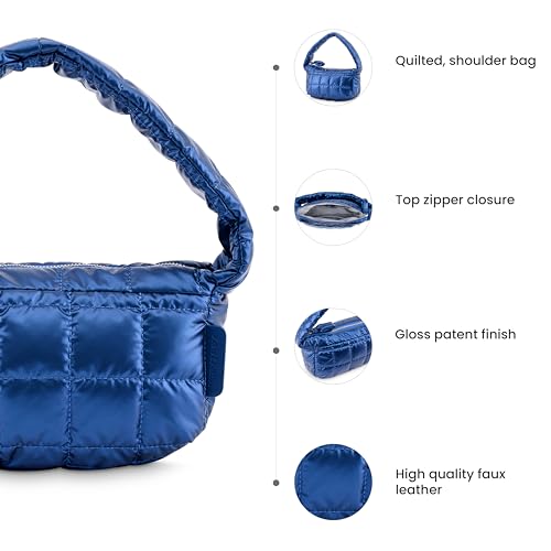 Fastrack Nylon Zipper Closure Women's Casual Shoulder Bag (Blue, SMALL)