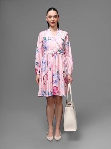 Kazo Lexington Mini Dress with Belt (Pink_M)