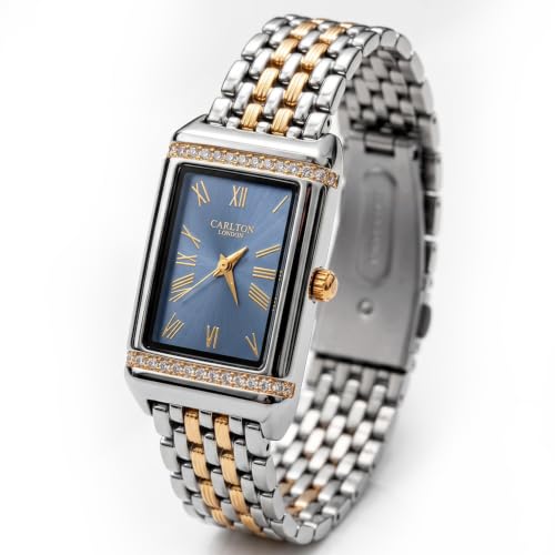 Carlton London Women Amara Analog Watch, Rectangle Dial, Stainless Steel Strap, Quartz Movement, 30M Water Resistant, Casual Wear (Sky Blue)