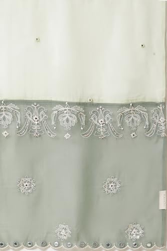 W for Woman Folksong Green Festive Embroidered Cotton A-Line Kurta, Salwar Pant & Dupatta_24MAFS11749-930315_2XL