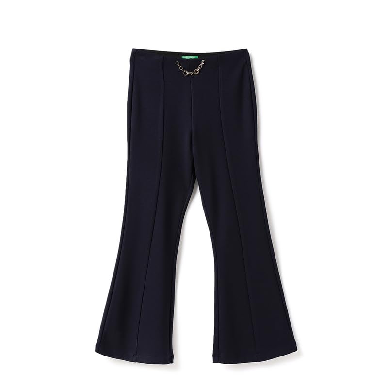 United Colors of Benetton Solid Regular Fit Gold Buckle Trousers