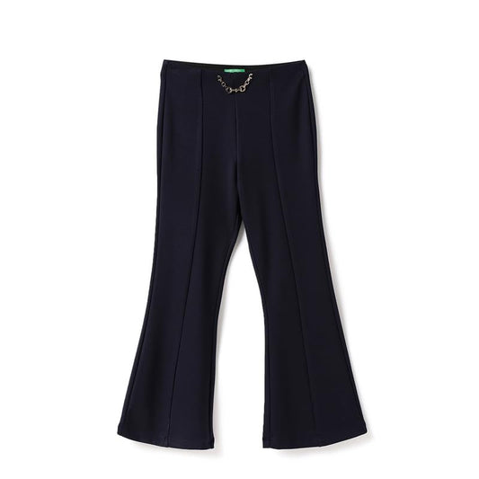 United Colors of Benetton Solid Regular Fit Gold Buckle Trousers