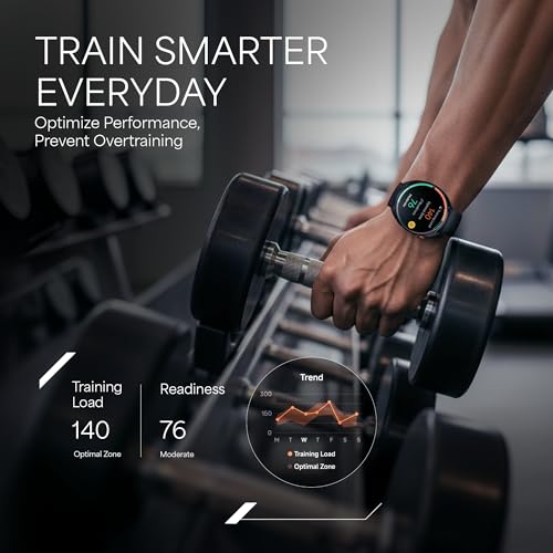 Titan Celestor 2.0 Smartwatch with 1.43" inch AMOLED Display, Dual Band GPS, ABC, Offline Maps, 5 ATM, Training Load & Readiness, Running Courses, Offline Music, TitanQ, Hybrid Strap - Star Dust