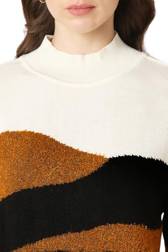 Allen Solly Women's Acrylic Crew Neck Sweater (AHSWCRGH821444_White