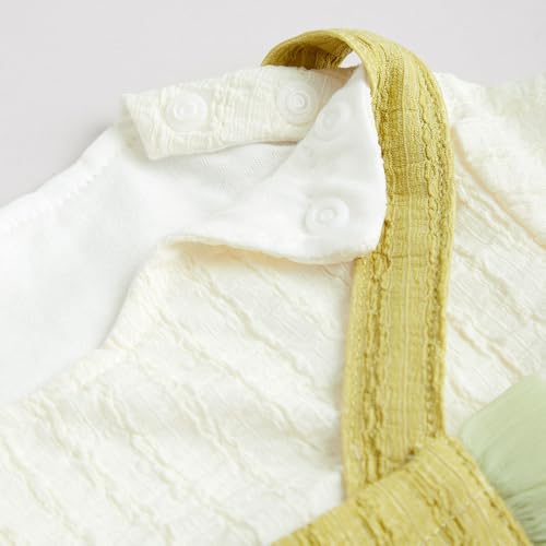 Hopscotch Girls Textured Full-Sleeve Bodysuit in Green Color For Age (12-18 Months)