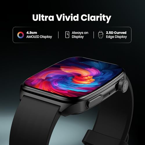 Titan Smart 4.0 Smartwatch with 1.93” AMOLED Display, Infinite AI Watch Faces, AI Voice assistant, Smart Hydration, Multiple Menu Styles, QR Hub, 100+ Multisports, BT Calling, HRM, SpO2,Games - Black