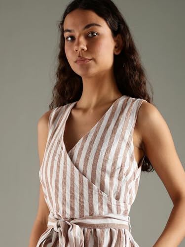 Cotton Wrap Neck A-Line Dress
