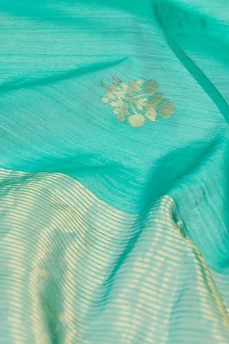 Taneira Women Green Silk Cotton Chanderi Woven Saree with Unstitched Blouse Piece (SAPH04AA5585-Green)