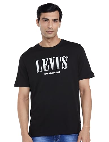 Levi's Men's Geometric Oversized Fit T-Shirt (A7970-0054_Black