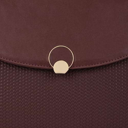 Fastrack Twine Charm Satchel | Faux-Leather Women’s Satchel | Dual Compartments with Centre Zip Pocket, External Quick-Access Zipper, Gold-Accent Flap & Adjustable Strap