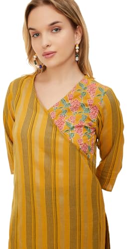 Max Women's Cotton Straight Shirt (Mustard)