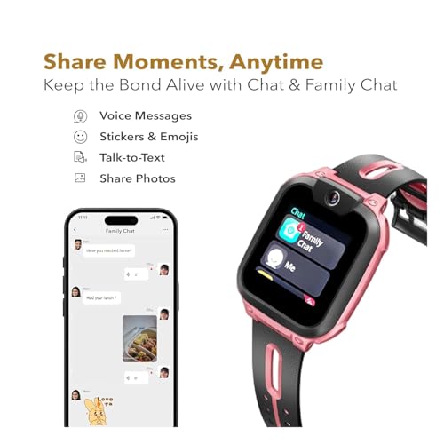 imoo Watch Phone Z1, 4G Smart Watch for Kids with Real-Time HD Video & Phone Call, Smart Watch for Girls with Real-Time GPS Location, Smartwatch for Boys with IPX8 Water Resistance (Pink)