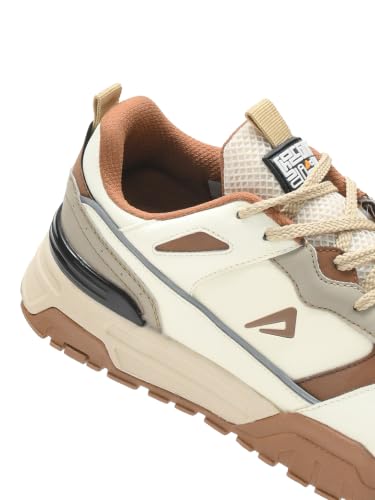 Impakto Shoegardaddy Men’s Sneaker | Lightweight Casual Shoes for Gym, Walking & Casual Outing | Anti-Skid Sole & Soft Cushioned Insole | Low Top Sneakers Beige