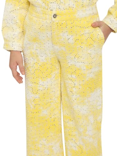 VERO MODA Girl Mid Rise Straight Fit Yellow Pants