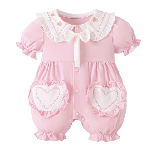 Hopscotch Heart Applique Ruffled Bow Romper (12-18 Months)