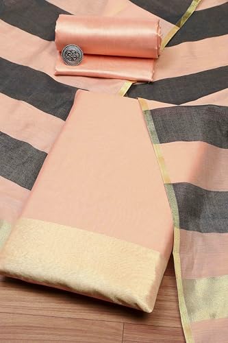 BIBA Women Pink Cotton Unstitched Suit Set_FREE SIZE