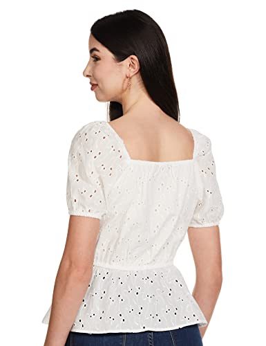 Max Cotton Women's Regular Fit T-Shirt (SU23WTOP05IVORY_Ivory, Medium