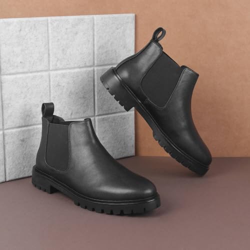 Metro Women Black Faux Leather Slip-on Chelsea Boots UK/4 EU/37 (31-651)
