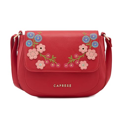 Caprese Erica Sling Bag, Maroon-Medium | Sleek Embrioidered Handbag for Women | Adjustable Strap & Spacious Interiors | Perfect Ladies Purse for Carrying Everyday Essentials & Travel