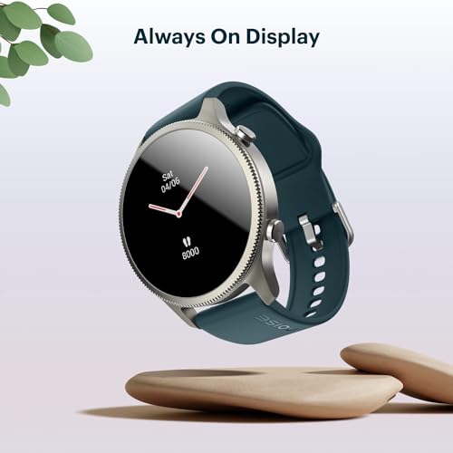 NoiseFit Halo Limited Edition 1.43" AMOLED Display, Bluetooth Calling Round Dial Smart Watch, Premium Metallic Build, Always on Display, Smart Gesture Control, 100 Sports Modes (Jade Alloy)