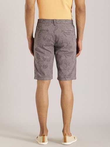 Indian Terrain Men Printed Cotton Shorts Grey
