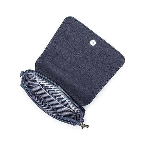 Fastrack Indigo Denim Sling Bag | Dual Closure – Magnetic Button & Zipper | Spacious Main Compartment with Dual Internal Pockets (1 Zippered) | Adjustable & Detachable Strap | 6-Month Warranty