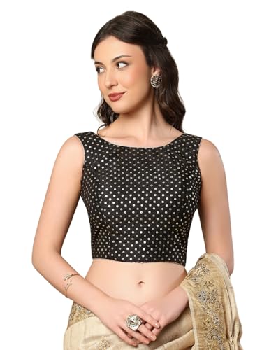 S SALWAR STUDIO Red Silk Embroidered Readymade Saree Blouse