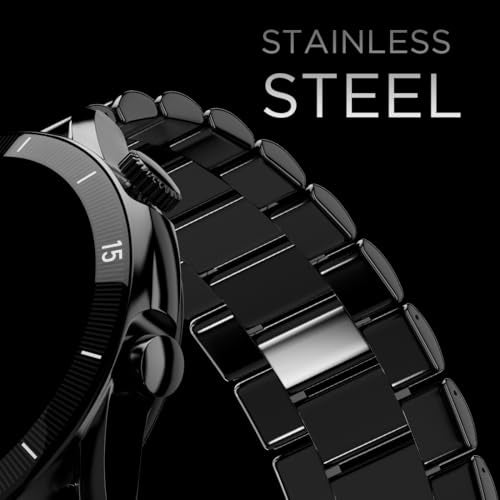 Fire-Boltt Legacy Luxury Round Smart Watch 1.43″ Super AMOLED,Bluetooth Calling,Wireless Charging,Voice Assistant,SpO₂ & Heart Rate Monitor,110+ Sports Modes, Metal Smart Watch for Men & Women - Black