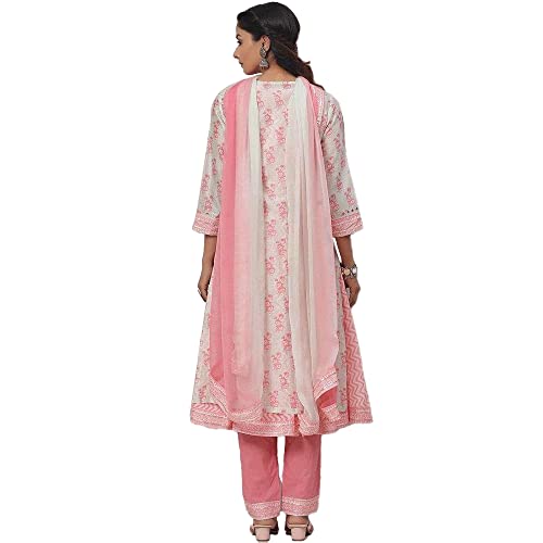 BIBA WOMEN PRINTED NARROW SALWAR KURTA DUPATTA(SKDBANDHAN7871_POWDER BLUE_42)