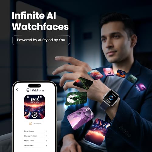 Titan Smart 4.0 Smartwatch with 1.93” AMOLED Display, Infinite AI Watch Faces, AI Voice assistant, Smart Hydration, Multiple Menu Styles, QR Hub, 100+ Multisports, BT Calling, HRM, SpO2, Games - Blue