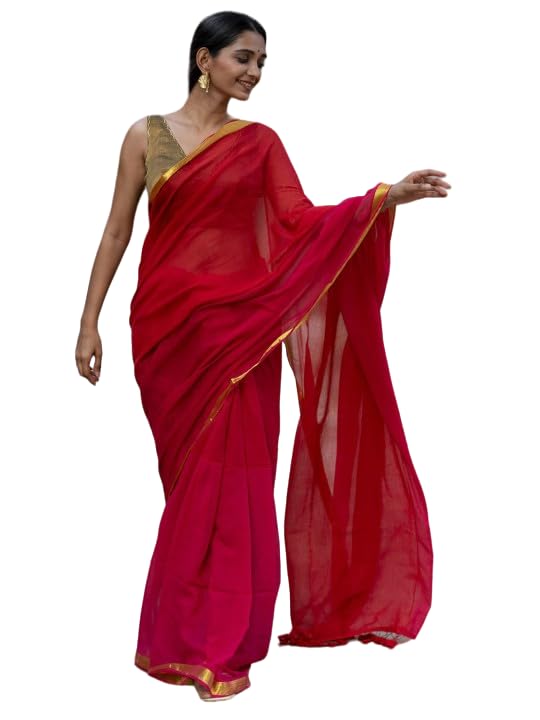 Suta Fuschia Pink Cotton Saree