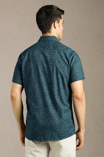 Louis Philippe Men Navy Print Half Sleeves Casual Shirt
