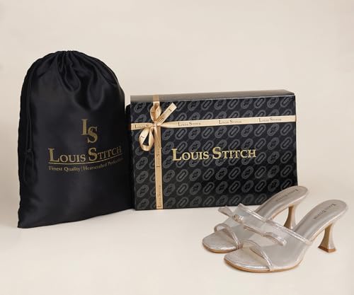 LOUIS STITCH Beige Stylish Transparent High Heels Sandal for Women | Pointed Heel Fashionable & Comfortable Sandal | LSOF-LDPH-BWNTGD | UK-3