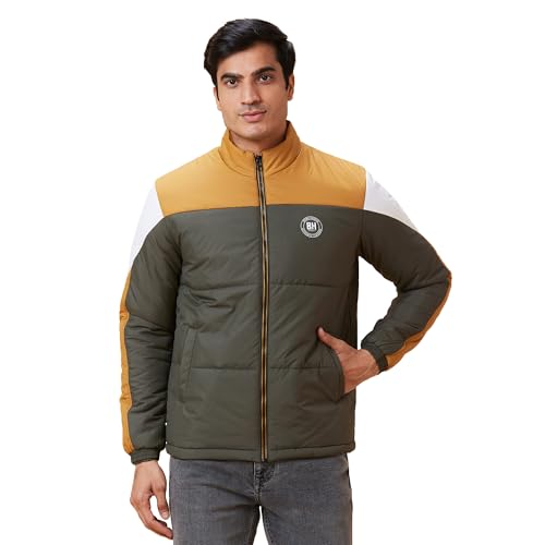 Bottle Green Regular Fit Men's Jacket by Being Human Clothing