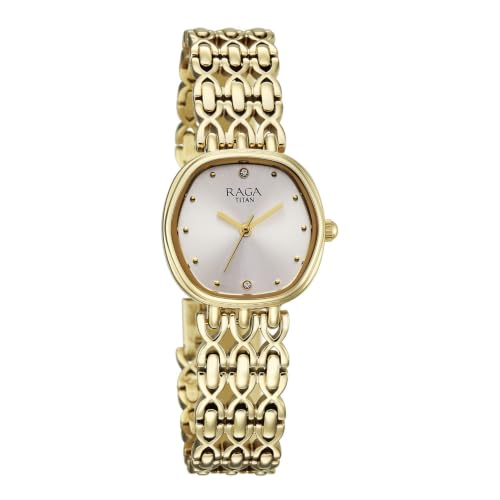 Raga Spotlight 2.0 Quartz Analog 3Hands Display White Dial Gold Color Strap Watch for Women - 95421YM01