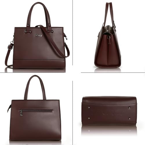 EXOTIC Women Feminina Solid Top Handle Tote Hand Bag, BROWN