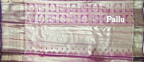 VFCollections Women's Traditional Handloom Kanchipuram Silk Pure Pattu Sarees – Instrumental Border | Rich Zari Woven Design | Bridal Saree | Unstitched Blouse (VFC691-4)
