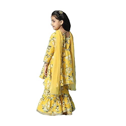 BIBA Cotton Girl Printed Relaxed Kid Salwar Suit Set (KW5085_YELLOW_5)