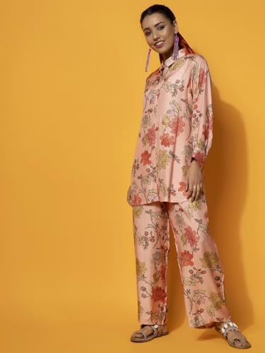 Libas Womens Printed Silk Blend Co-ord Set for Women