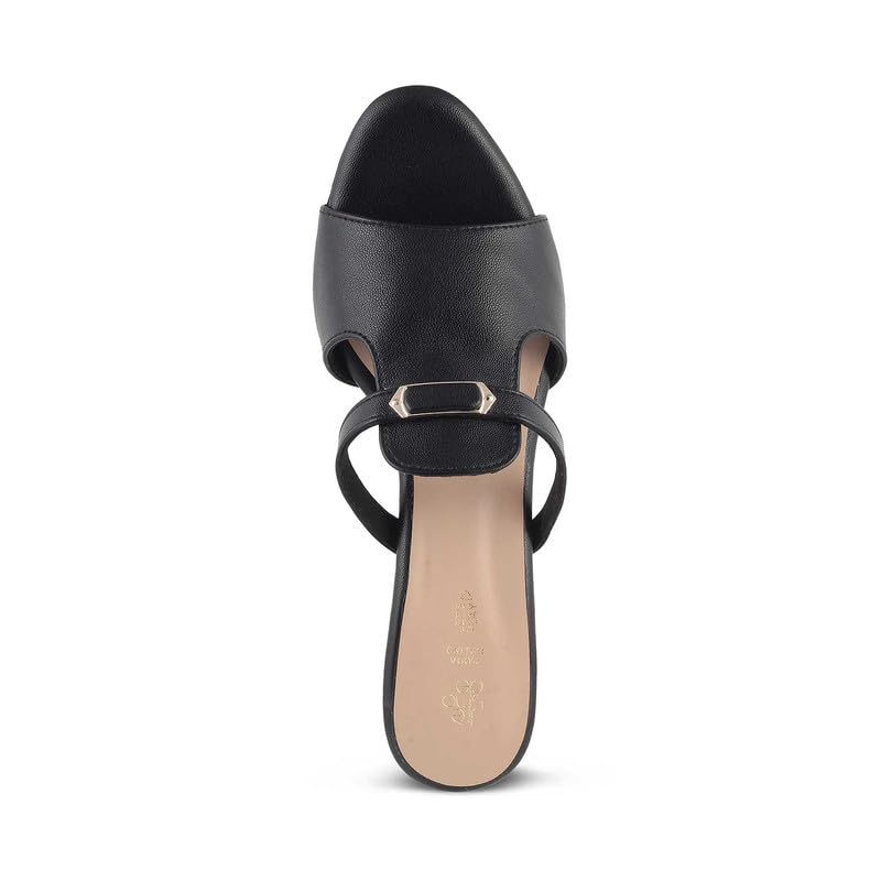tresmode 239-MISO BLACK WOMEN DRESS BLOCK HEEL SANDALS EU/39 UK/6
