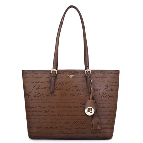 Da Milano Leather Tote Bag for Women - Brown