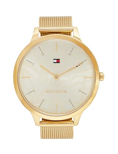 Tommy Hilfiger Quartz Champagne Dial Golden Stainless Steel Strap Analog Watch for Women