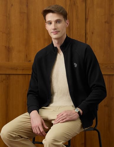 U.S.Polo Association Men's Equestrian Aisle Theater Regular Fit Sweatshirt (USSWS4354_Black_XL)