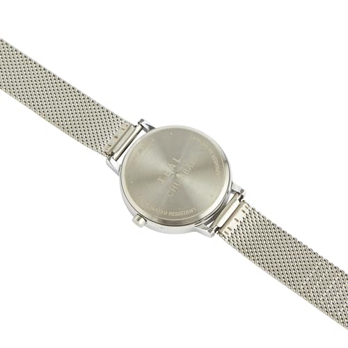 TEAL BY CHUMBAK Round Dial Analog Watch for Women|Wildflower Watch Collection| Stainless Steel Strap|Gifts for Women/Girls/Ladies |Stylish Fashion Watch for Casual/Work - Silver