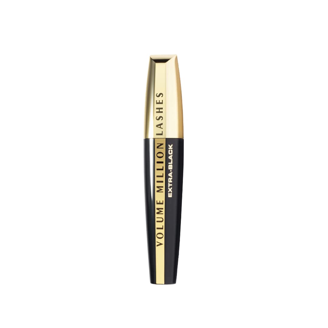 L'Oréal Paris Mascara, Fanned Out Lash Effect, Washable, Clump-free and Smudge-free, Volume Million Lashes, Extra Black, 10.7ml