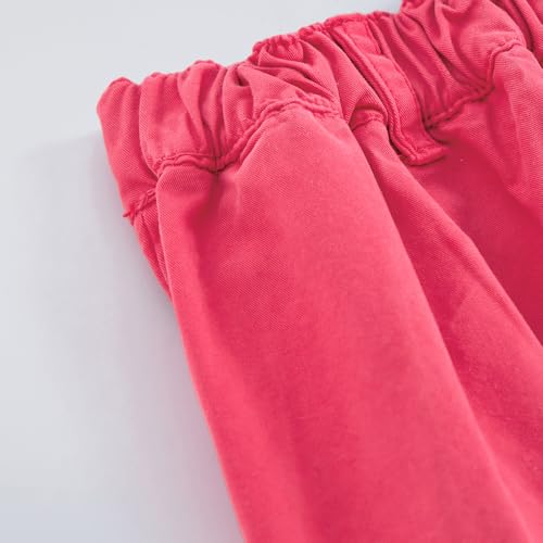 Hopscotch Girls Red Sleeveless 2-Pc Cotton Twill Cargo Blouse & Skirt For Ages (6-7 Years)