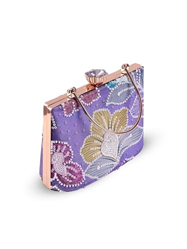 THE TAN CLAN Riveria Multicolor Casket Clutch | Box-Style Colorful Evening Bag for Women | Party Clutch Purse