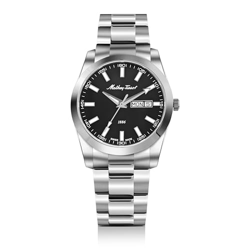 Mathey-Tissot Swiss Made Mathy I Day-Date Quatrz Black Dial Analog Watch for Men - H453AN